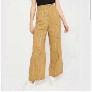 Abercrombie & Fitch Yellow Navy Striped Wide Leg Pants Size Small Small S